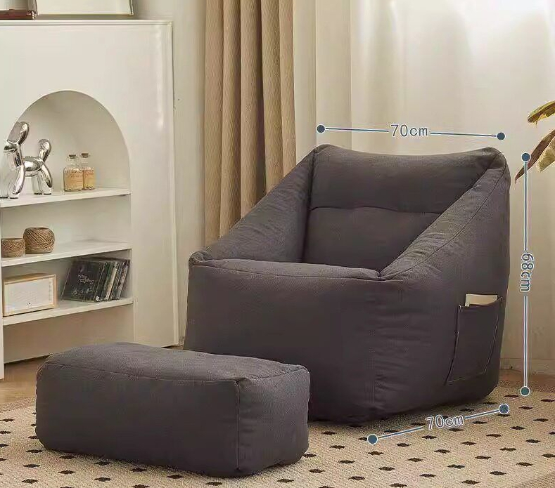 Bean Bag Lounge with Stool