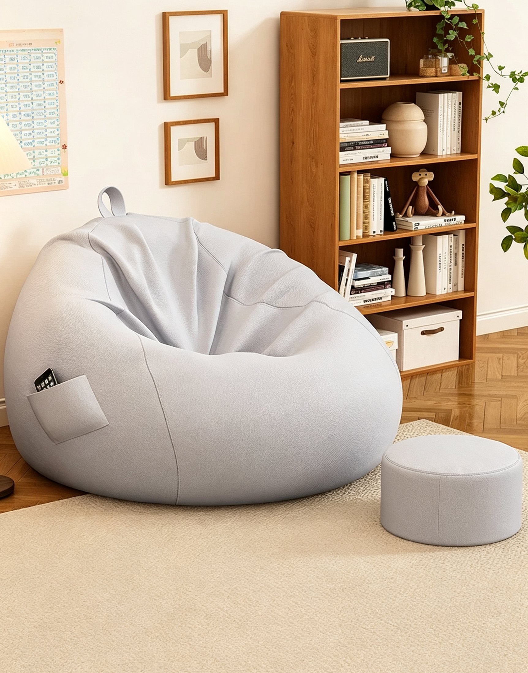 Bean Bag Lounge with Stool