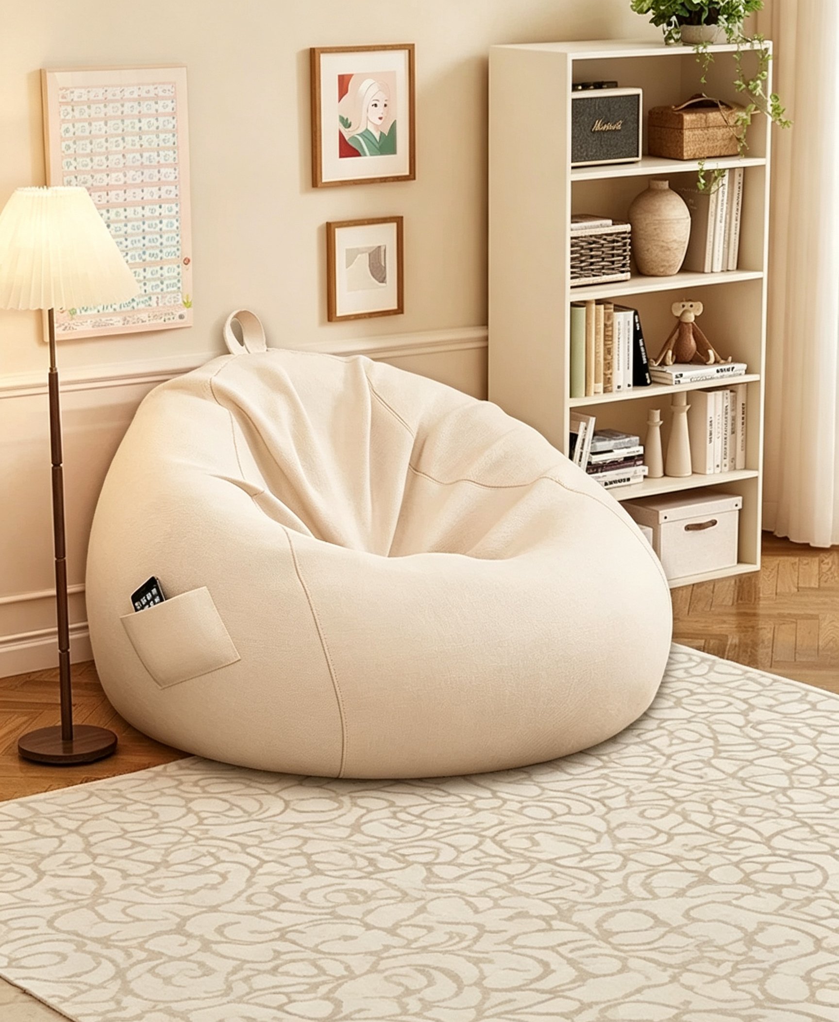 Bean Bag Lounge with Stool