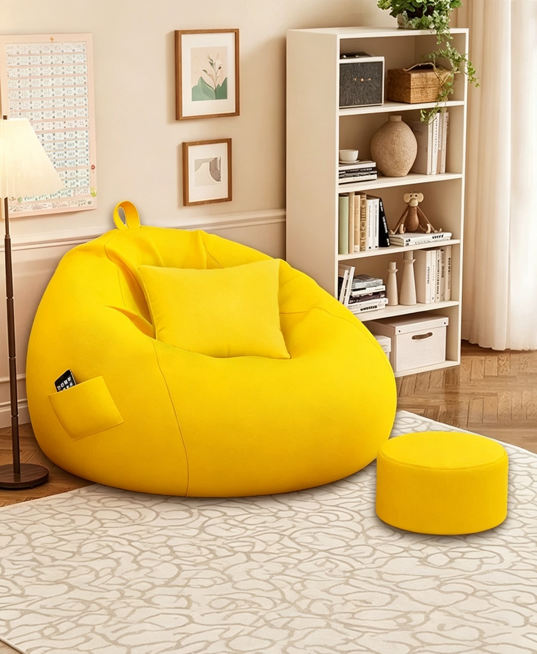 Bean Bag Lounge with Stool